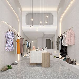 Modern Clothing Store Clothing Shoes Store 3d model