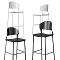 Modern Bar Stools With Black And White Sleek Design And Metal Frame