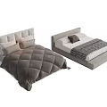 Double bed 3d model