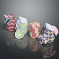 Colorful Decorative Tissue Holders With Striped And Checkered Patterns For Home
