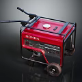 Red Honda Heavy Duty Portable Generator With Black Frame And Wheels