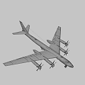 Powerful Fighter Jet Flying In Clear Sky With Four Propellers And Landing Gear