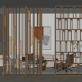New Chinese-style Partition Metal Partition Combination 3d model