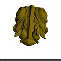 Intricate Yellow Decorative Carving Design With Curved Leaf Patterns And 3D Details