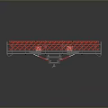 Red Mesh Covered Gray Metal Frame Support Platform With Sturdy Design