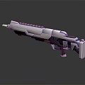 Futuristic Sci Fi Weapon With Silver Metallic Body Blue Glowing Accents And Advanced Design