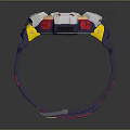 Stylish Sports Watch With Blue Digital Dial Red Yellow Strap And Metallic Case Design