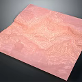 Scenic Pink Textured Landscape Featuring Rolling Mountain Like Patterns On Surface 3d model