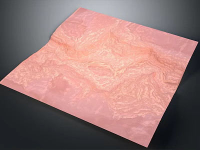 Scenic Pink Textured Landscape Featuring Rolling Mountain Like Patterns On Surface 3d model