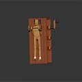 Wooden Fitness Equipment Storage Rack With Humanoid Figure And Barbell
