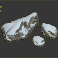 Wood Stone Landscape Decorative Pieces With Snow Covered Surface And Natural Texture