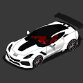 White Sports Car With Sleek Exterior Design Alloy Wheels And Rear Spoiler