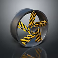 Efficient Electronic Appliance Industrial Fan Impeller With Yellow Black Stripes And Sturdy Construction