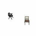 Modern Single Chair With Wicker Backrest And Wooden Cross Legs Design