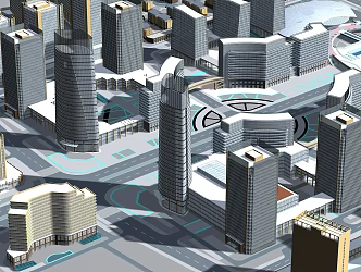 modern city urban planning 3d model
