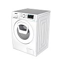 Liebherr White Front Loading Washing Machine With Digital Display And Control Panel 3d model