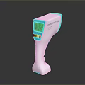 Non Contact Infrared Thermometer With White And Blue Handheld Design And Digital