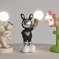 Cute Table Lamps With Hugging Bear Rabbit Holding Bulb And Flower Shapes