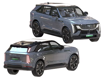 Sleek Modern Gray Electric SUV Exterior Design With Streamlined Body And LED Headlights 3d model