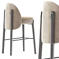 Modern Upholstered Bar Stools With Comfortable Seat Backrest And Tall Wooden Legs Design