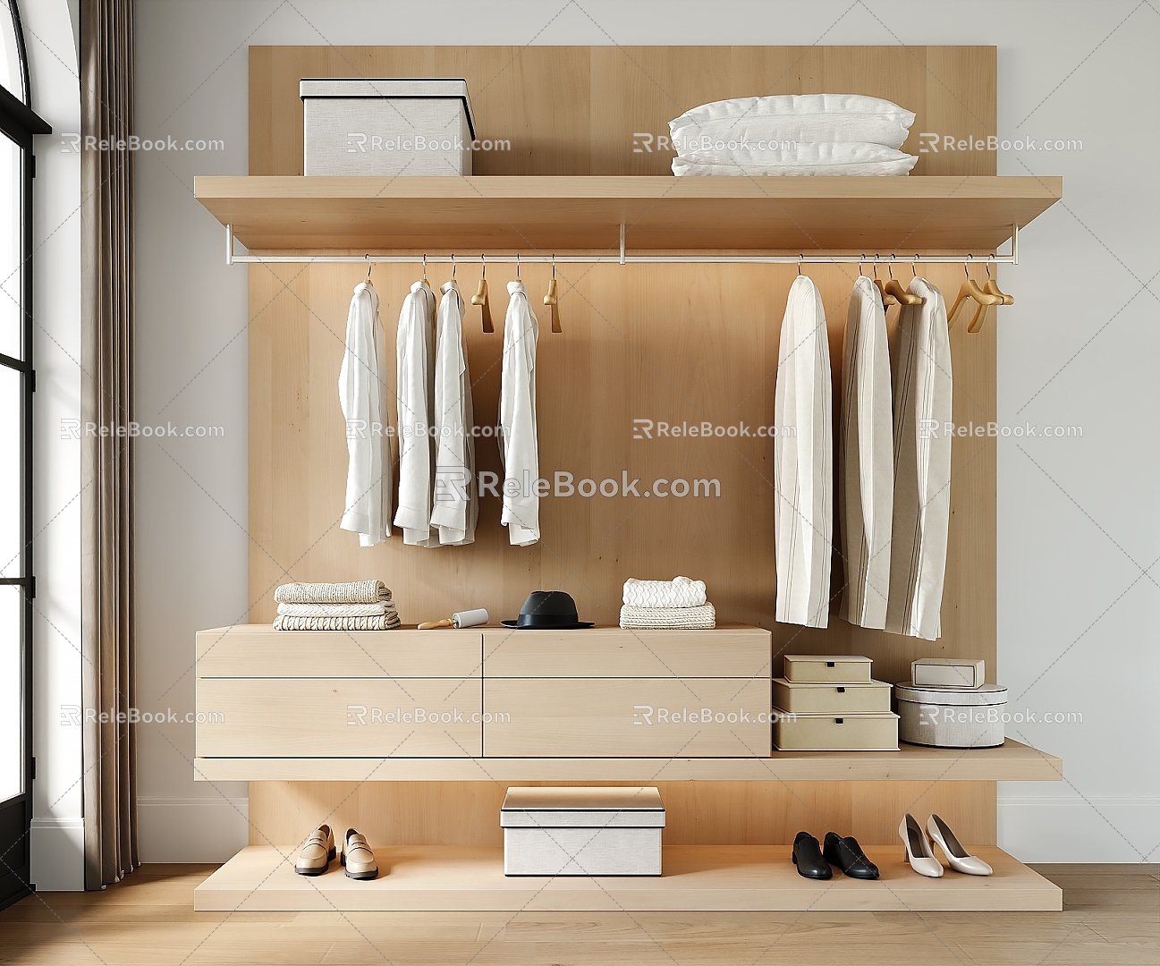 Modern open wardrobe 3d model