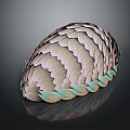 Colorful Bird Feathers With Pastel Pink Gray Light Green Detailed Fan Shaped Texture Dark Background