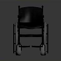 Modern Metallic Frame Wheelchair With Black Seat Large Wheels And Small Casters
