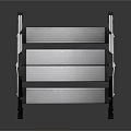 Silver Metal Folding Step Ladder With Two Steps And Anti slip Design For Household Use