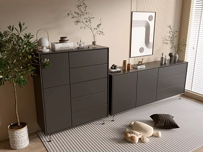 Modern Black Entrance Cabinet Sideboard Cabinet Balcony Cabinet Storage Cabinet Entrance Cabinet 3d model