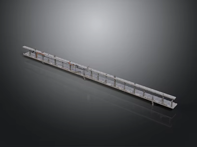 Sturdy Industrial Metal Scaffolding Equipment with Long Frame and Platform Rails 3d model