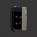 Electronic Control Device With Blue And White Design Open Door And Internal Components
