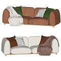 Nordic Double Sofa Sofa Combination Double Combination 3d model