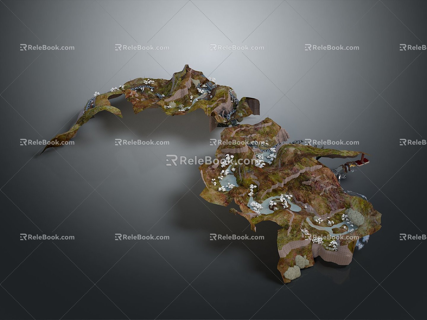 Geography, topography, mountain shape, ridge, ridge, valley, mountain range, canyon, geomorphology, mountain peak, mountain body 3d model