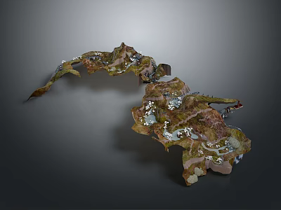 Geography, topography, mountain shape, ridge, ridge, valley, mountain range, canyon, geomorphology, mountain peak, mountain body 3d model