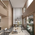 Modern Home Study Interior With Wooden Bookshelves Desk Green Plants And Natural Light