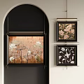 Abstract Paintings With Floral Motifs On Brown And Black Backgrounds For Decorative Wall Hanging
