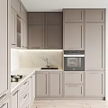 Modern Kitchen Interior Design With Sleek Cabinets Marble Countertop Built In Oven And Lighting
