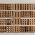 Wooden Partition Panels With Various Geometric Patterns For Interior Decoration 3d model