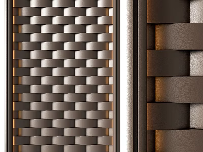 Modern Woven Texture Background Wall With Metallic Brown And Beige Geometric Panels 3d model