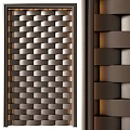 Modern Woven Texture Background Wall With Metallic Brown And Beige Geometric Panels