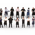 Modern multiplayer waiter 3d model