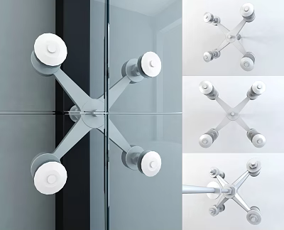 Sturdy Metal Glass Clamp Hardware Tools for Secure Glass Panel Fixing and Installation 3d model
