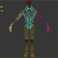 Mechanical Robot Character With Complex Metallic Structure And Articulated Limbs Industrial Sci Fi Design
