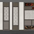 Screen partition background wall 3d model