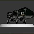 Smart Mechanical Machine With Multi Legs And Number 22 On White Base 3d model