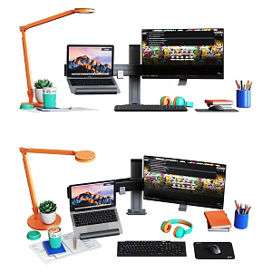 Modern Computer Desktop Laptop 3d model