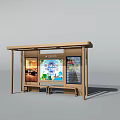 Modern Bus Shelter Structure With Eco City Digital Display Map And Seating