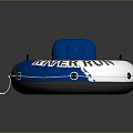 Comfortable Inflatable River Run Swim Ring with Blue Backrest and White Design for Water Activities