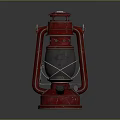 Vintage Red Candle Lamp With Metal Frame Glass Shade Classic Design