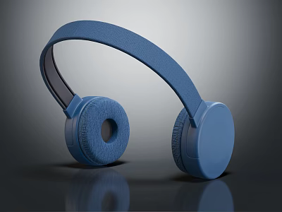 Blue Over Ear Headphones With Soft Fabric Ear Cups Modern Stylish Design For Daily Use 3d model
